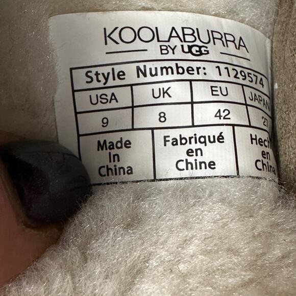 KOOLABURRA by UGG Rommie Mens Slippers Dune Size 9 Slides Fuzzy Comfy Shoes New - Picture 8 of 14